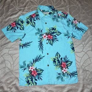 Tommy Bahama Aqua Floral Men's button down Shirt Size S